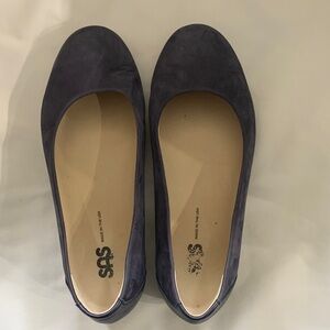 SAS Women's Dark Blue Suede Slip-On Flats